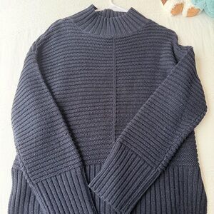 Topshop Charcoal Ribbed Turtleneck Sweater